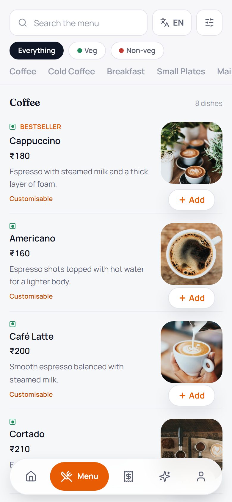 Guest app: scan and order